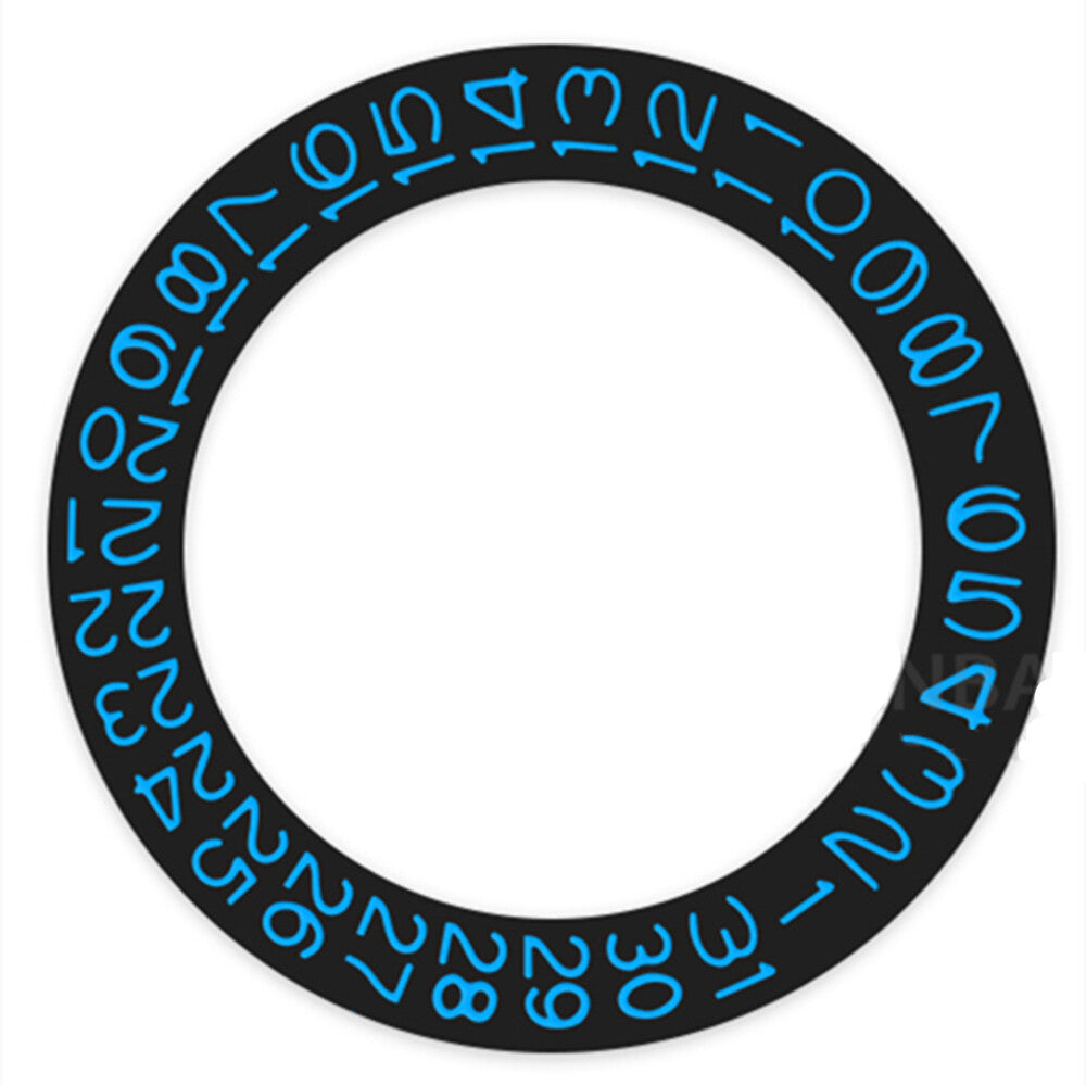 Schwarzer Hintergrund, blaue Zeichen, Datumsscheibe, Datumsrad für Seiko NH35 NH36