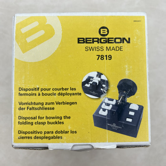 Swiss Bergeon 7819 tool for precise repair and folding clasp adjustment on watch bracelets.