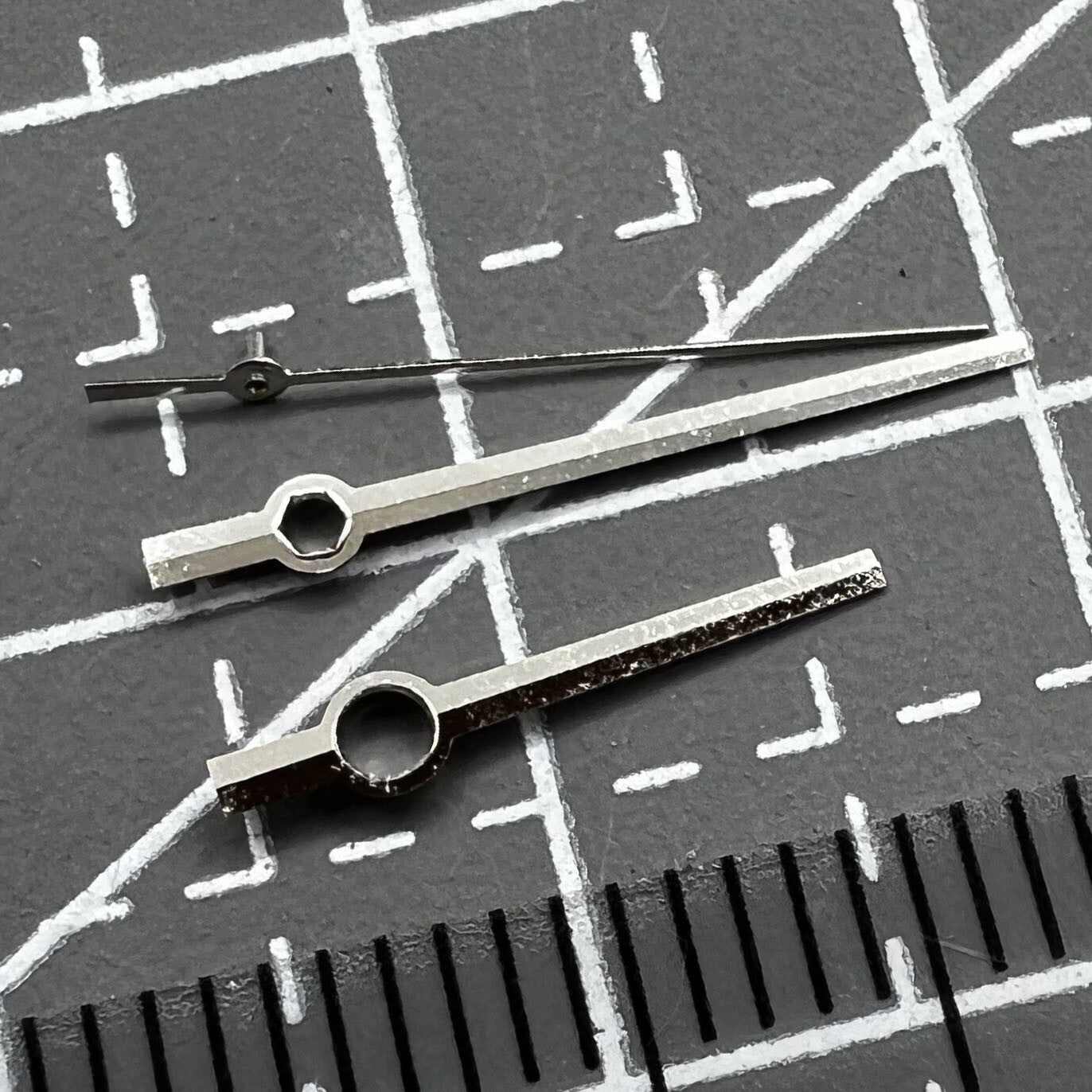 2 Sets/Pack No Lume Silver Hands for Miyota 8285 Movement Fit 31mm Watch Dial