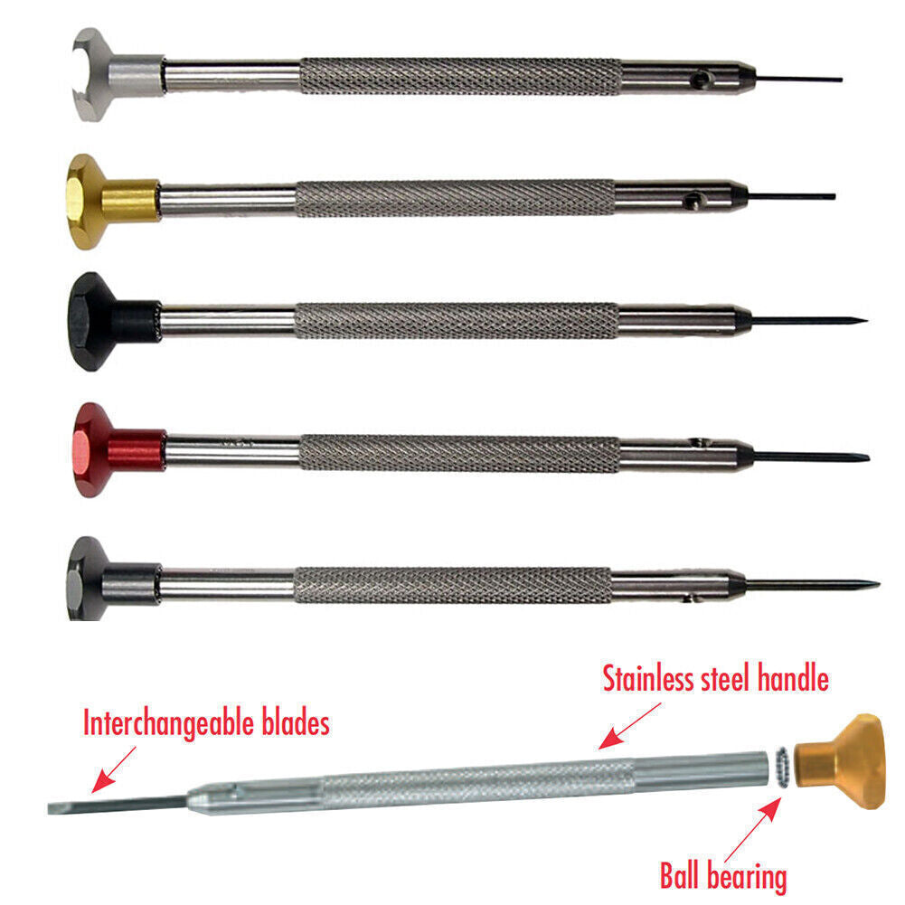 Horotec MSA01.201 Watchmaker Screwdriver Light Blue Aluminium Head Ball Bearings