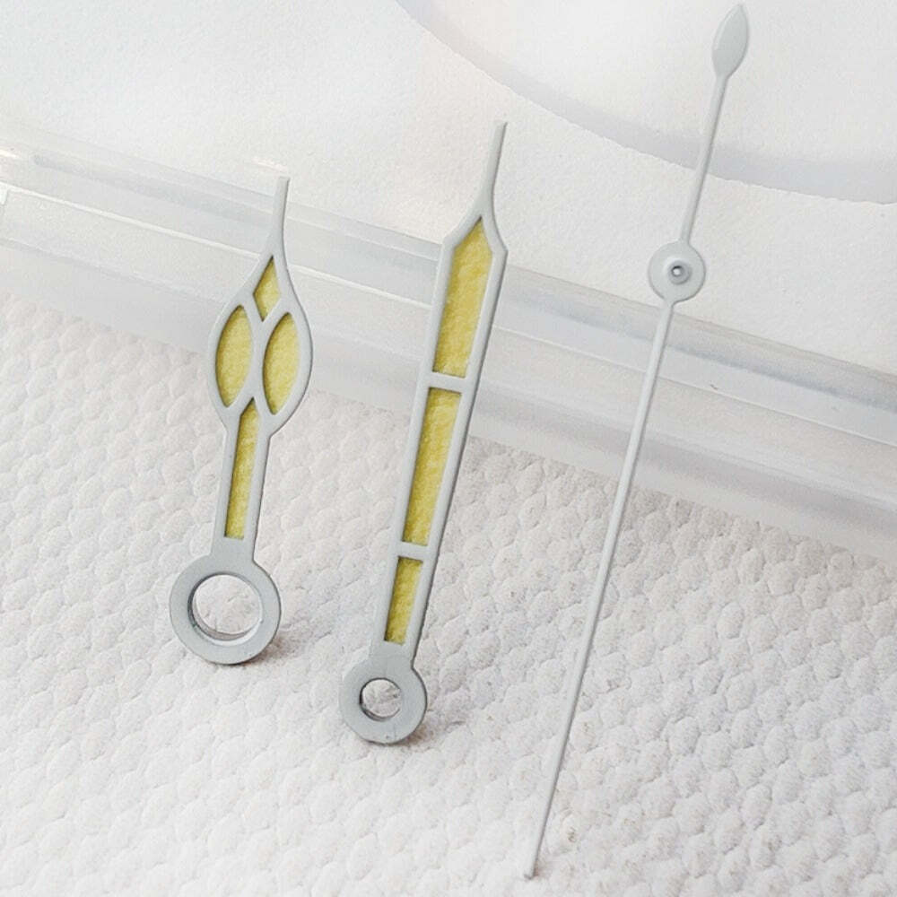 Grüne Leuchtzeiger Set Orange lackiert Weißer Rand für NH34 NH35 NH36 NH38 Uhr