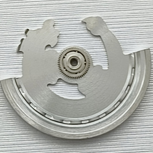 Silver Dragon carved rotor oscillating weight for NH35 NH36 watch movement, detailed design.