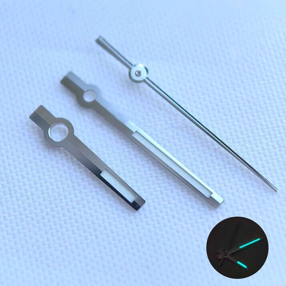 Generic Uhrzeiger Silber Blau Leuchtend für Mechanisches Uhrwerk RLX 3230 3235