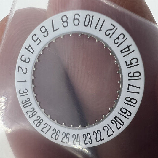 White date disk wheel showing date at 6 o'clock for ETA F04.111 watch movement, precision fit.