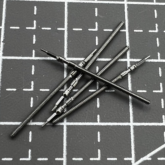 1. Two watch winding stems compatible with Miyota 2005 movement, ideal for precise repairs.