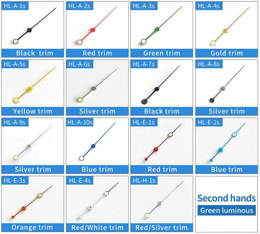 Green luminous second hand for SKX007 watch, compatible with 7S36, 4R36, NH36 movements.