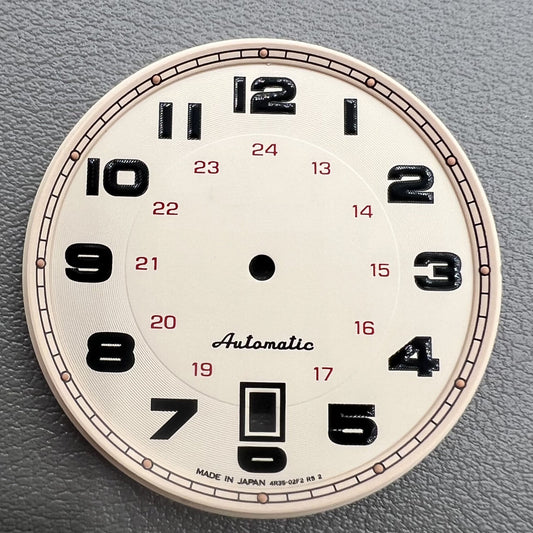 36mm Light Brown Vintage Watch Dial, no lume, modified for NH35 movement, ideal for custom watch builds.