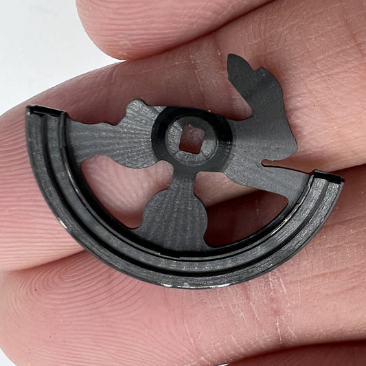 Black hollow rabbit rotor oscillating weight for Miyota 8215 watch movement, precision accessory.