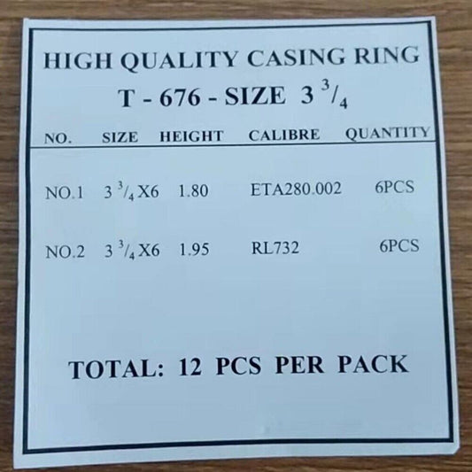 12pcs RL732 watch movement holder spacers for secure casing and repair.