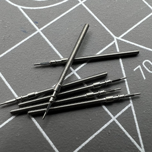 Replacement watch winding stems for Miyota 6N10 quartz movement, durable and precise fit.