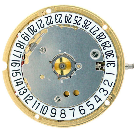 ETA F03.111 quartz watch movement with 3 hands and date window at 3/6 position, reliable precision.