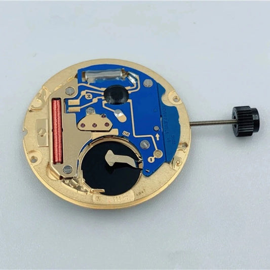 ETA 955.112 Swiss quartz watch movement with 3 hands and date at 3 o'clock for precision timekeeping.