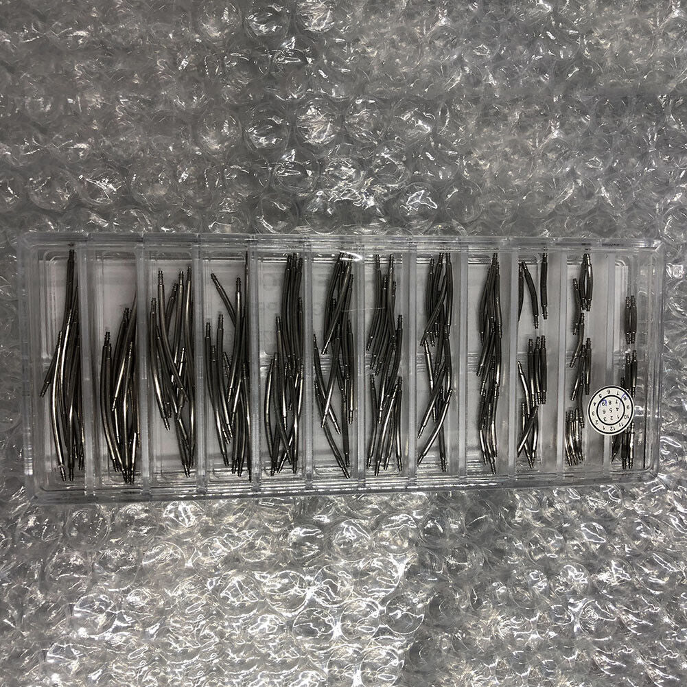 Curve S/S Double Flange Dia 1.5mm Watch Spring Bar Kit 12 Sizes 120PCS/Box