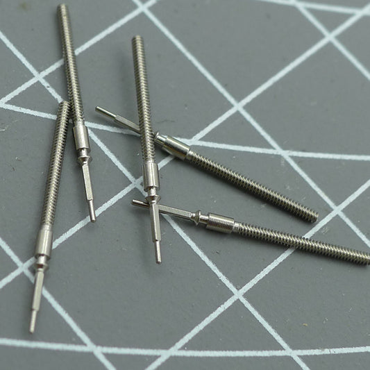 Set of 5 watch winding stems for ETA 2824-1 2834-1 2836-1 movements, compatible spare parts.