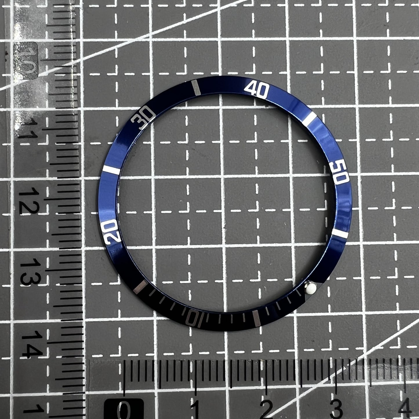 36,5*30,8mm Vintage Aluminium Legierung Hang Grün Leuchtende Dunkelblau Uhr Lünette