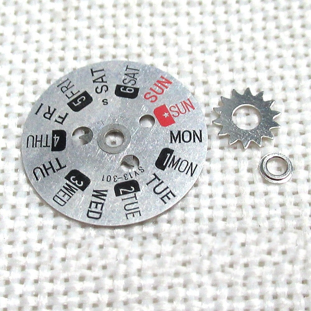 Orient Red and Black Week Disk Wheel for 46941 46943 watch movement with English font