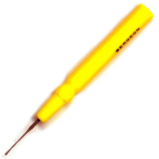 Bergeon 30102-D very large yellow watch dip oiler, precision Swiss tool for watch repair and maintenance.