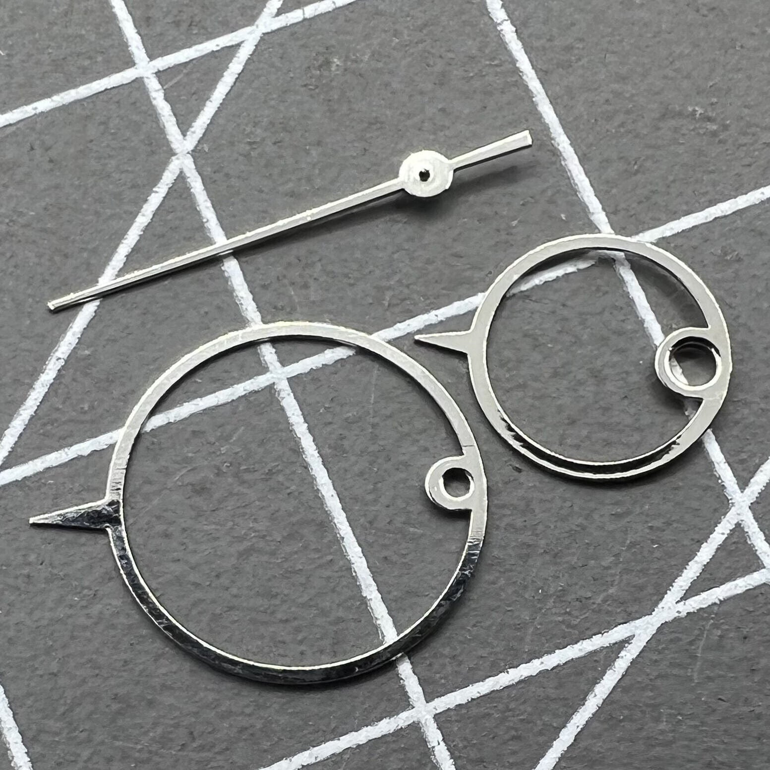 11mm pointed watch hands for Miyota 2035, stylish irregular design enhancing watch accessories.