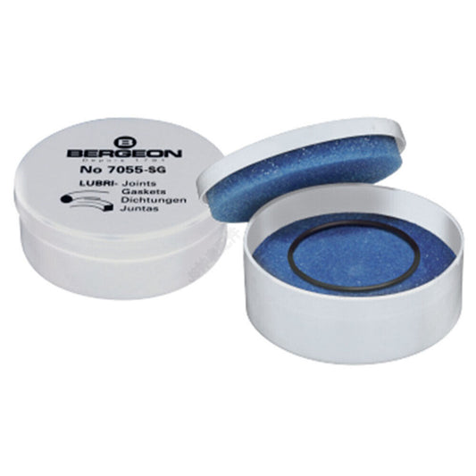Bergeon 7055-SG watch accessory with two foam silicon greaser cushions for precise lubrication.
