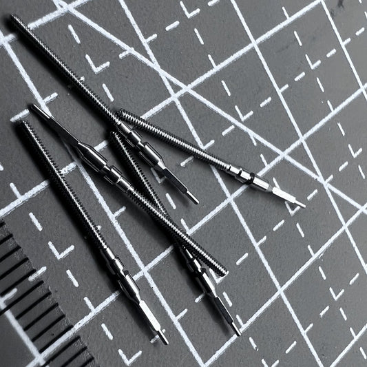 Set of 3 winding stems for Miyota/Citizen 8200 watch movements, durable replacement parts.