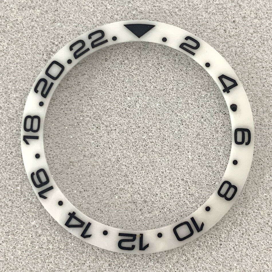 38 mm/30,8 mm weiße Ziffern GMT SUB Keramik Uhr Lünette Einsatz Uhrenteile