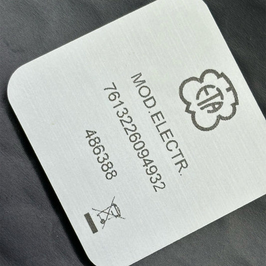 Circuit board for ETA 210.001 quartz watch movement, Swiss made, precise timekeeping component.