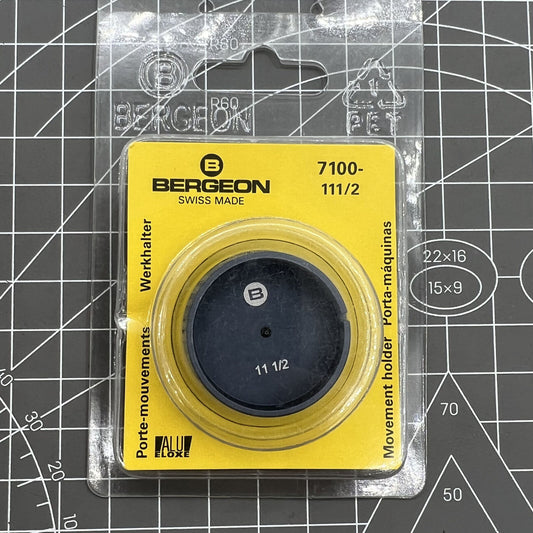 Swiss Bergeon 7100-11 1/2 watch movement holder securely supports watches during repair and assembly.