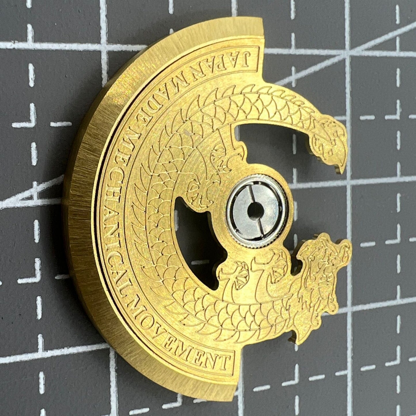 Golden Dragon engraved rotor for NH35 NH36 watch movement, improving automatic winding efficiency.