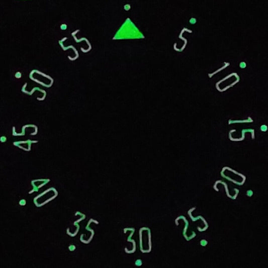 33.8mm green luminous black pilot watch dial by NH35 for precise watch repair parts.