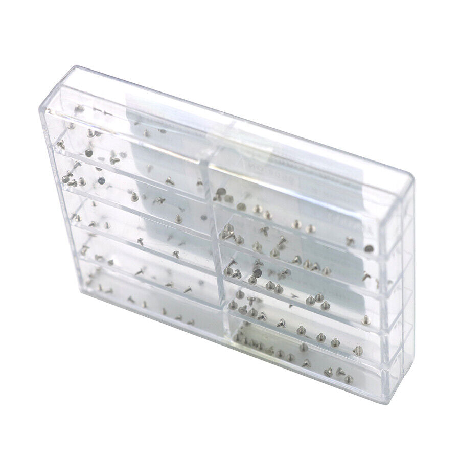 Mixed casing clamp and screws set for secure watch movement assembly, compatible with various brands.