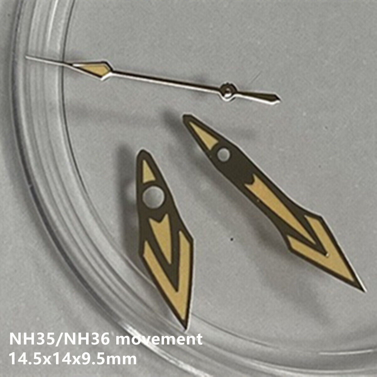 Silver-trimmed 14.5mm orange watch hands for NH35 NH36 movement, vivid and precise accessory