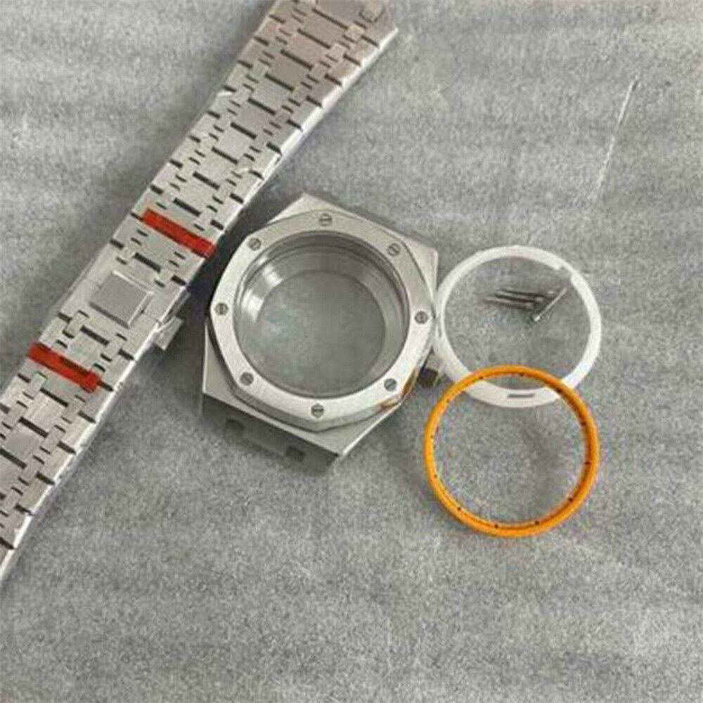 41mm Watch Case Strap with Chapter Ring Waterproof Sapphire Glass for NH35 NH36