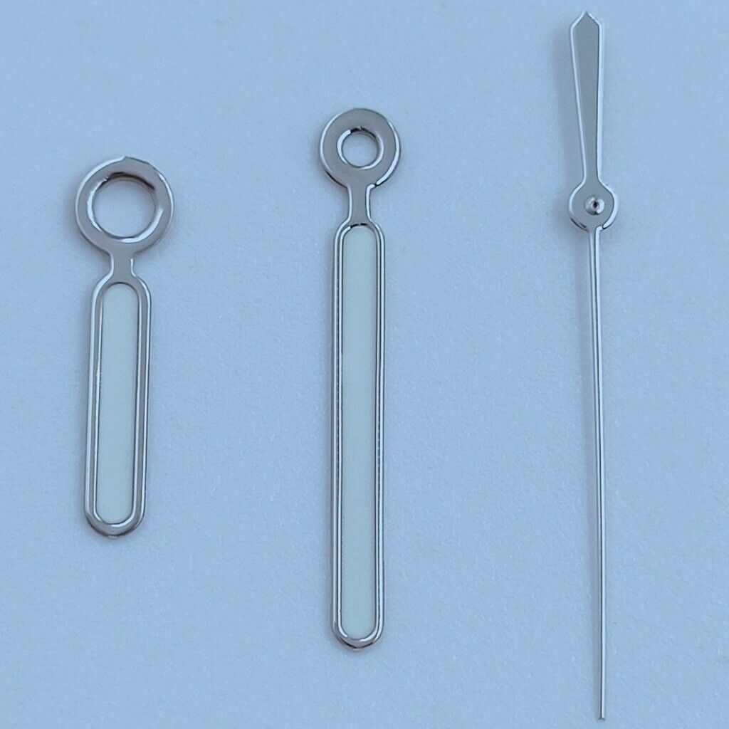 12,5 mm silberner Rand, weiß lackierte grüne Leuchtzeiger für NH35 NH36 7S26 7S36