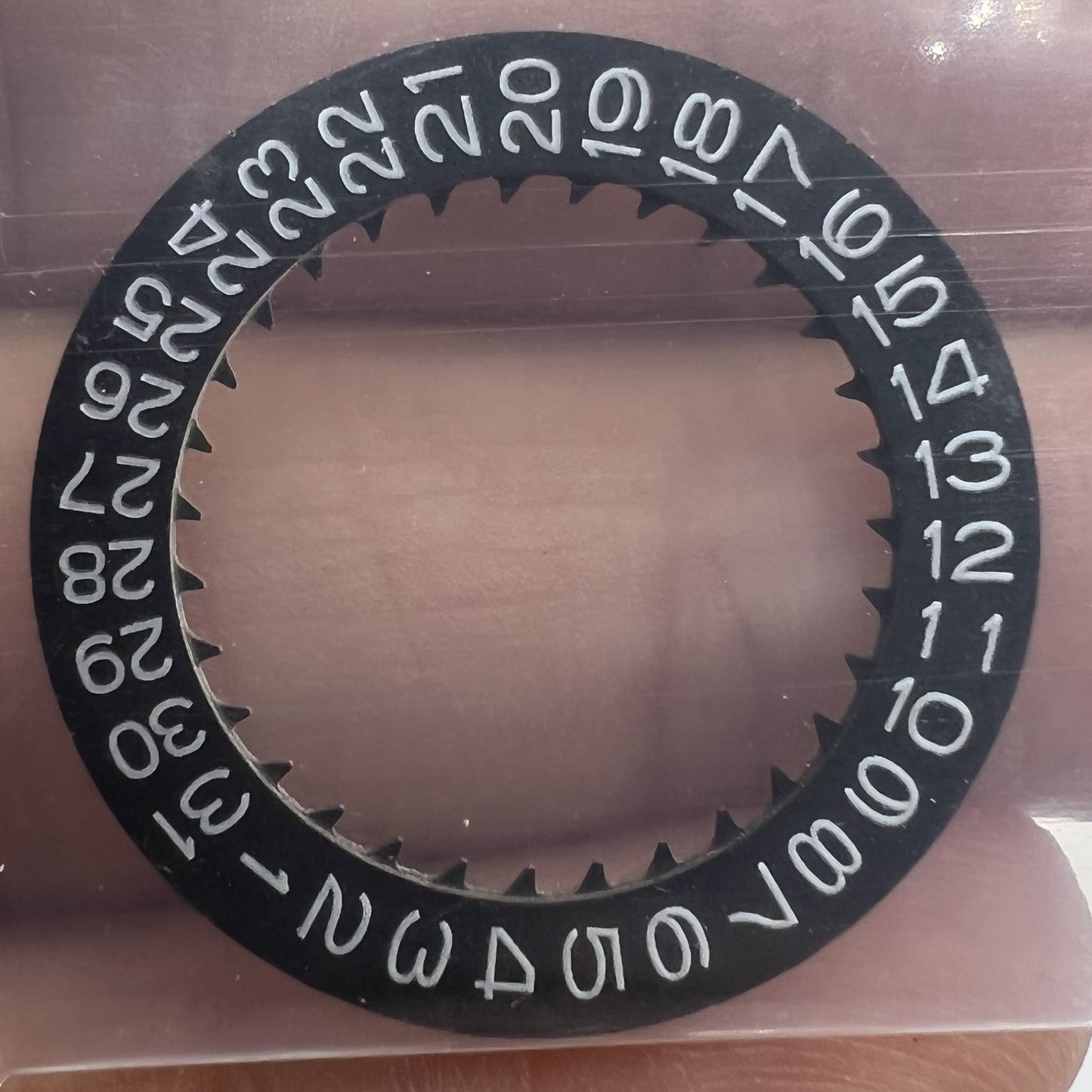 Disk date wheel with blue luminous markers, white font on black background for NH35 NH36 movement