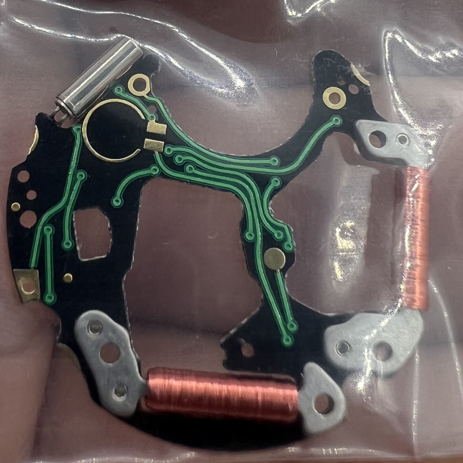 Circuit board replacement for ISA 8171/8172 watch movement, precision repair part.