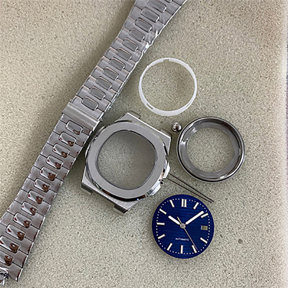 Watch Case+Strap+Dial+Hands 41mm Stainless Steel Sapphire Glass for NH35/36