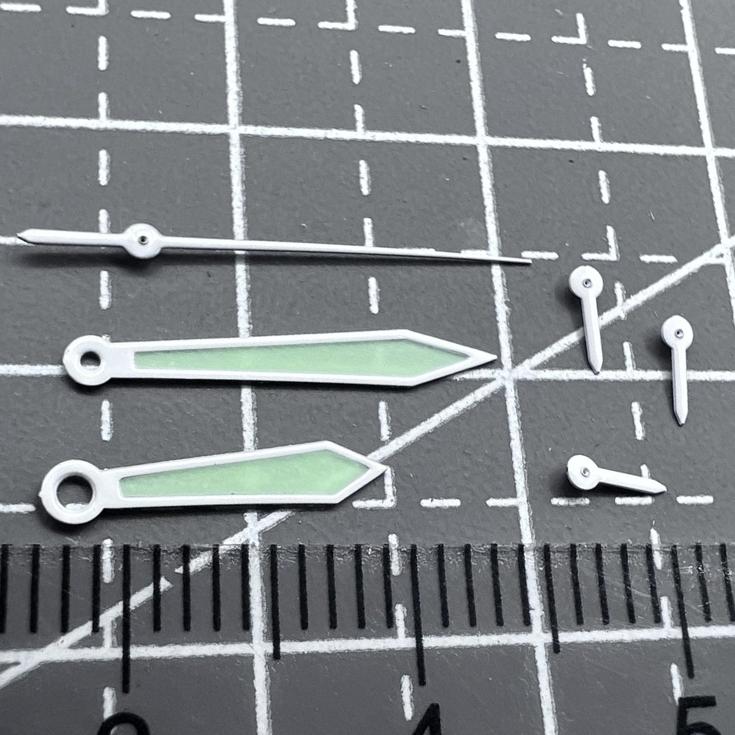 Grünes Leuchtendes Ziffernblatt Set 15mm Weiss für Uhrwerk ISA 8172 Quarz