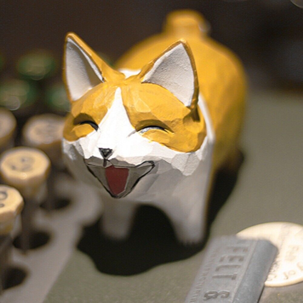 Handmade yellow corgi figurine sculpture, perfect for home decor and gifts.