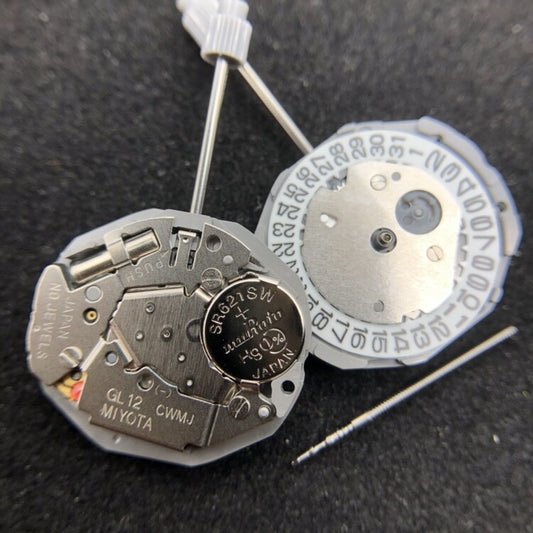 Miyota GL12 Japan quartz movement with 3 hands, reliable replacement for GL10, precision watch accessory