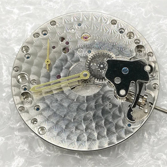 Tianjin mechanical watch movement ETA 6497 with small second at 9, precision timekeeping part.