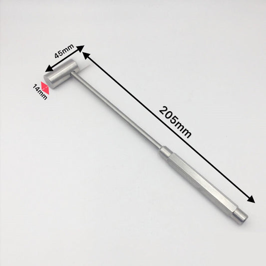 Steel Hammer watch band repair tool with steel handle and two interchangeable heads for bracelet link removal.
