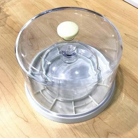 Transparent double dust cover for watch parts, durable plastic, perfect for watchmaker use, brand quality.