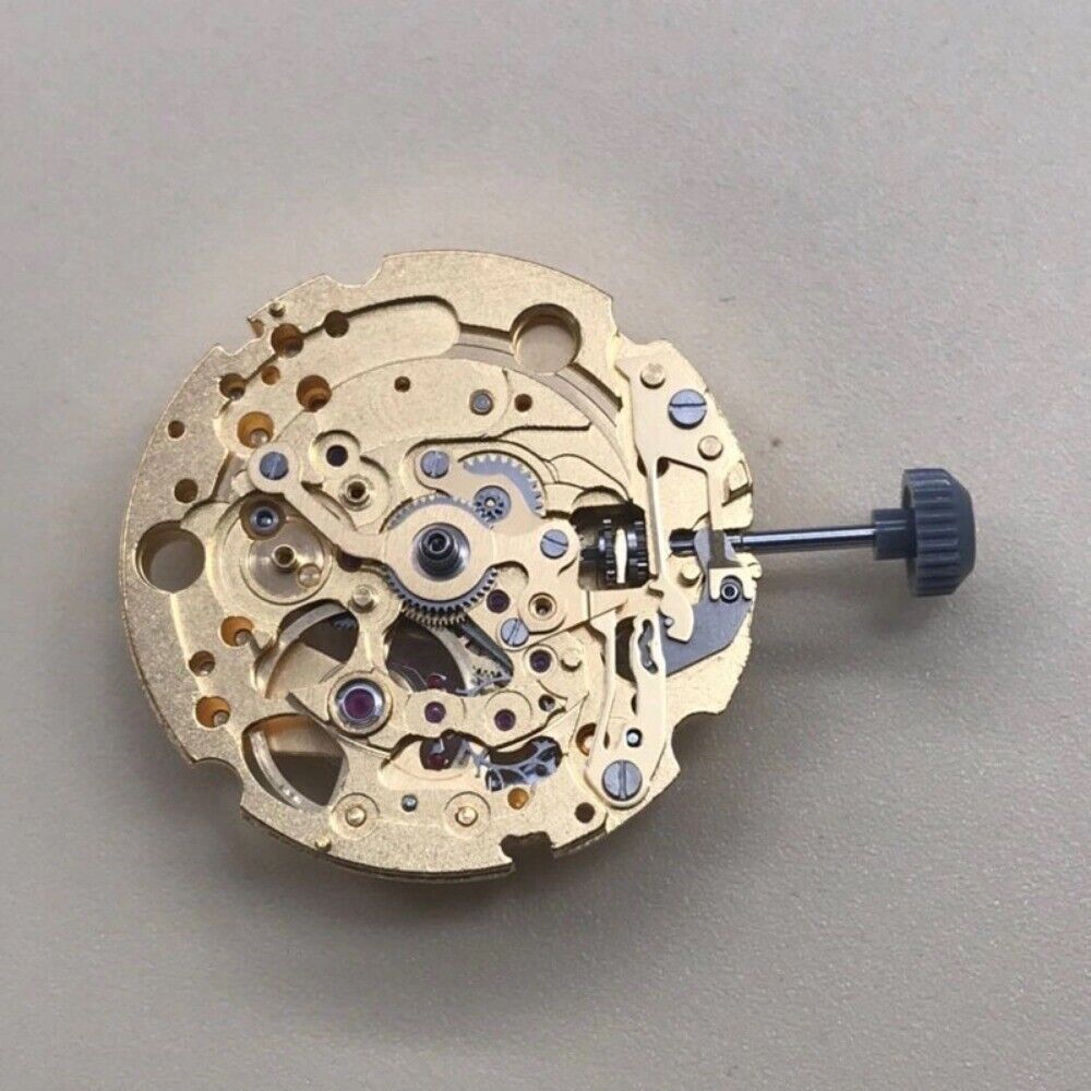 Neu Miyota 82S0 Golden/Silber Überzogene Hohl Japan Automatische Mechanische Bewegung