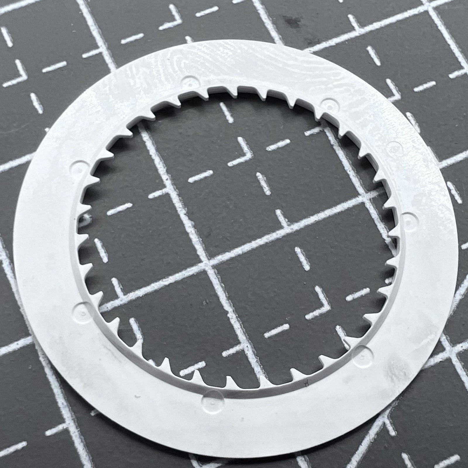 Red date wheel showing dates, compatible with Seiko NH35 NH36 watch movement, positioned at 3 o'clock.