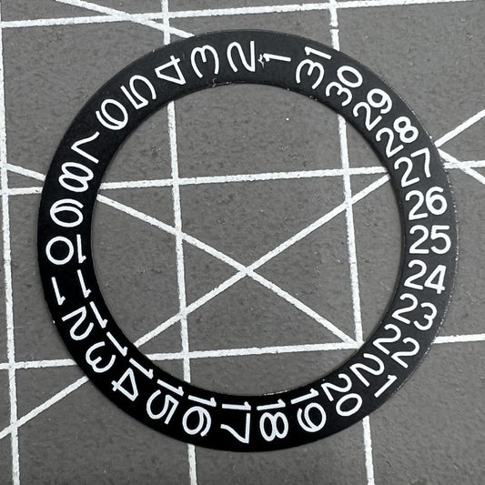 Black date disk overlay with date at 3 o?clock for NH35 NH36 watch movement.