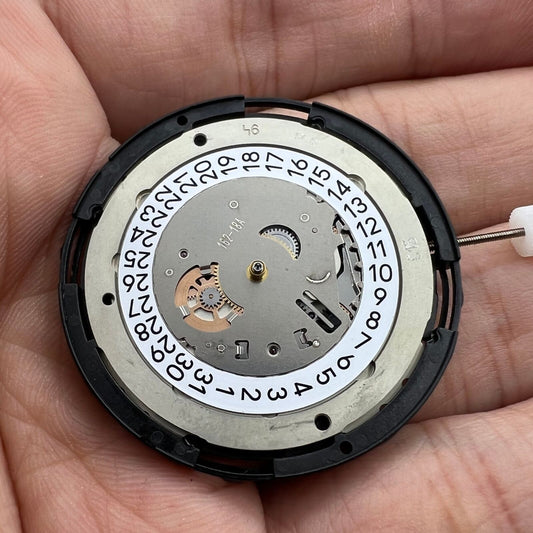 Tissot Genuine ETA C15.111 chronograph mechanical watch movement with white dial, Swiss made.