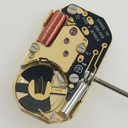 Swiss Movement ETA 280.002 quartz watch with 2 hands, precise timekeeping