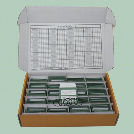 1. Waterproof F Ring Kit with 595 black gasket washers, 119 sizes for watch back seals.