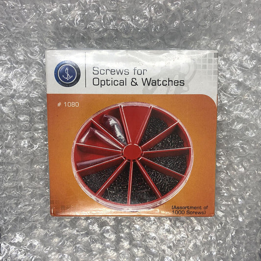 Assortment of 1000 precision watch screws for optical repairs