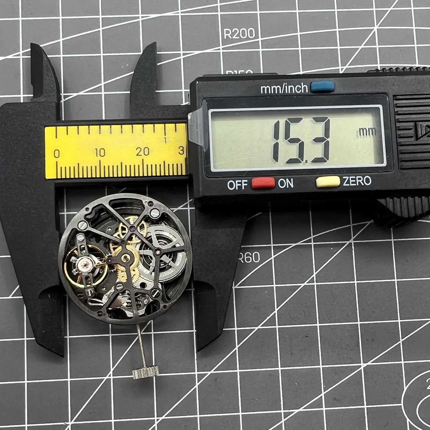 HZ1A09A black hollow balance wheel watch movement displaying intricate automatic mechanical design for watch enthusiasts.